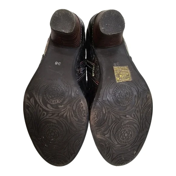 L'Artiste Waterlily by Spring Step Black Iridescent Leather Boots Sz 36, 5.5-6 - Picture 7 of 10